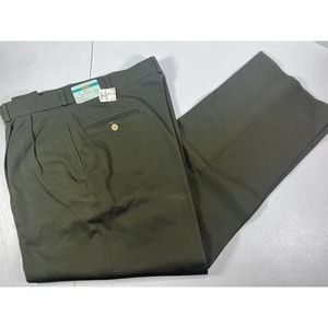 THOS DAVID MEN'S OLIVE GREEN 100% COTTON PANTS w/SUSPENDER BUTTONS Size 36 NEW